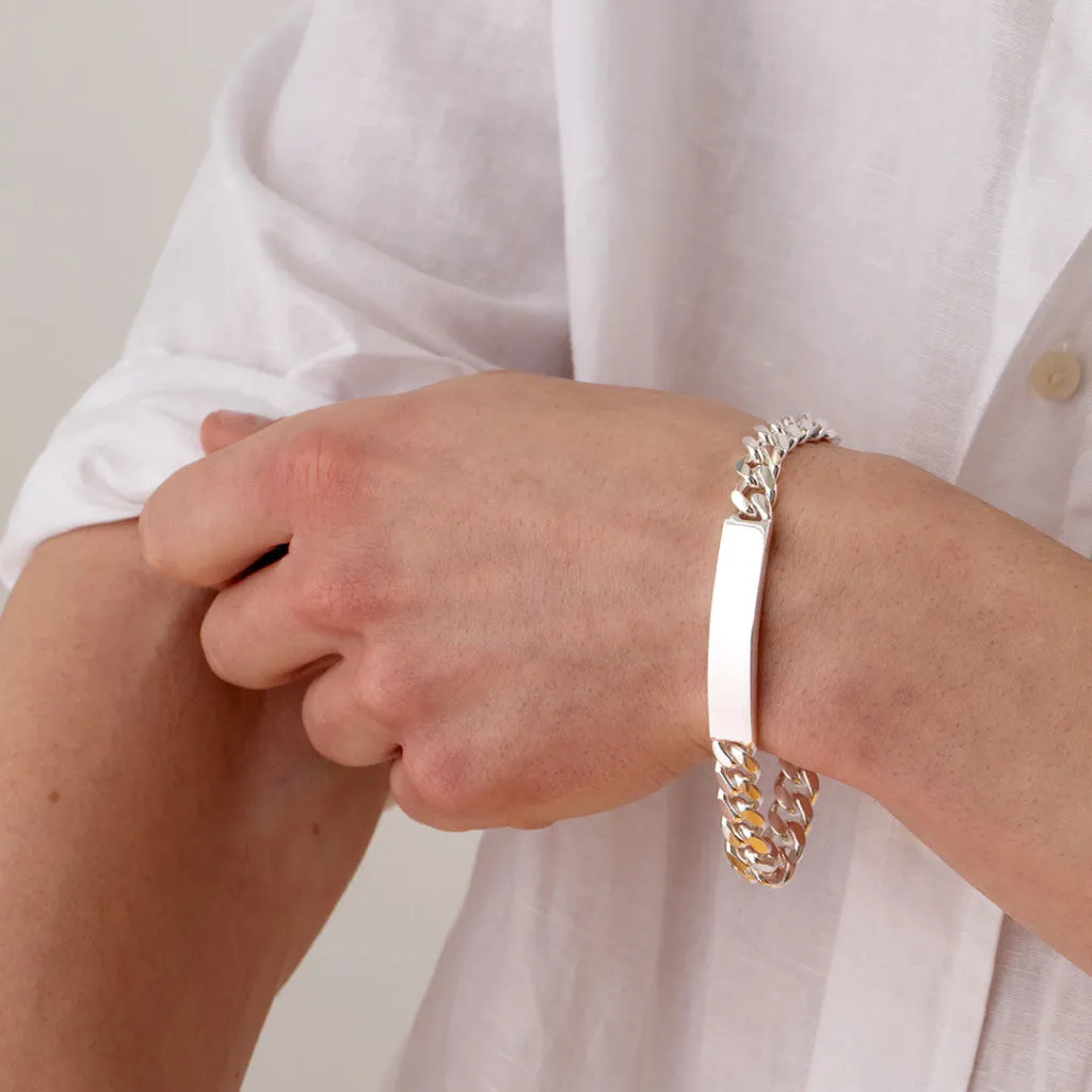 Rooney | 8" Sterling Silver Cuban Gents ID Bracelet