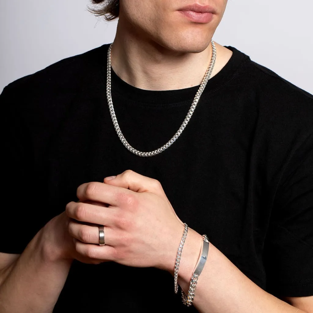 Ross | 8" Silver Curb Bracelet