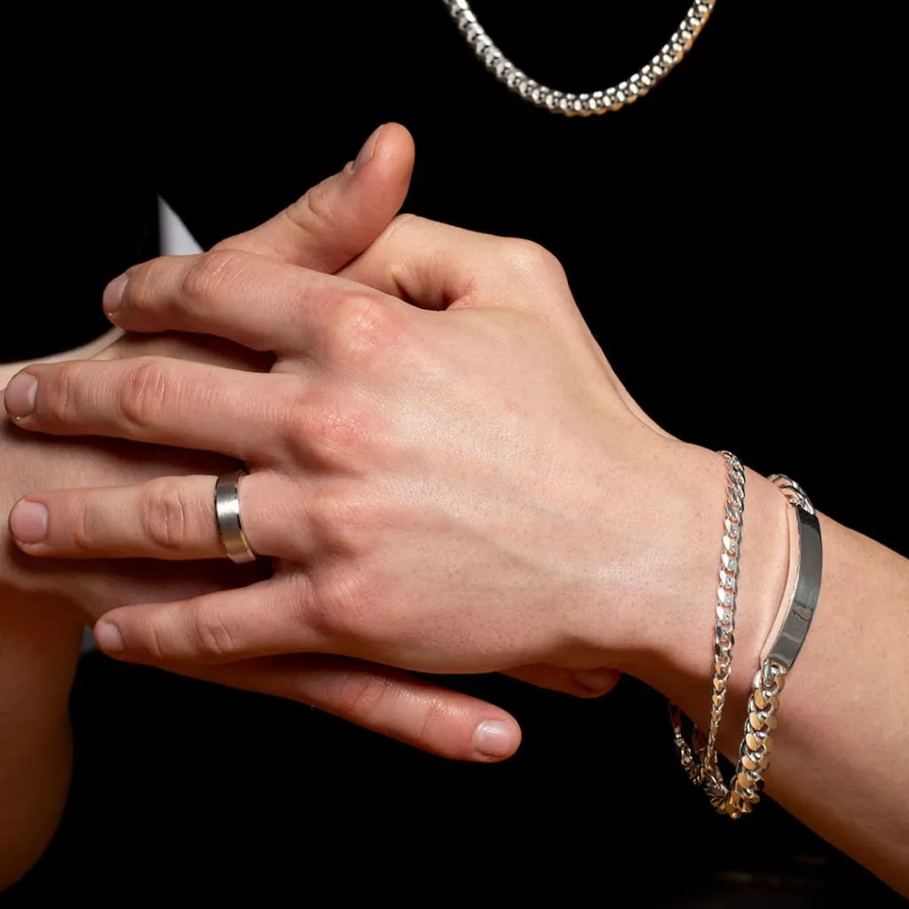 Ross | 8" Silver Curb Bracelet