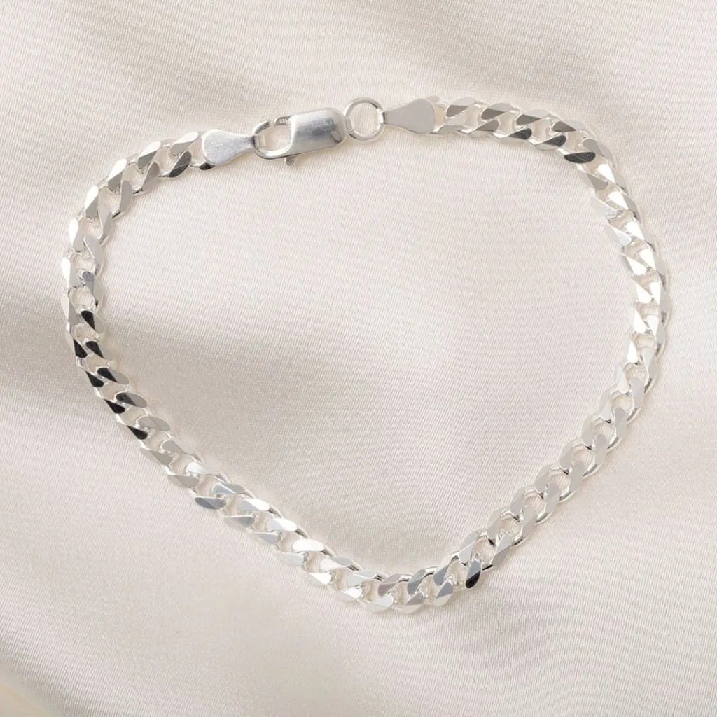 Ross | 8" Silver Curb Bracelet