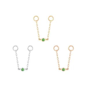Round Center - Tsavorite - Gold Chain