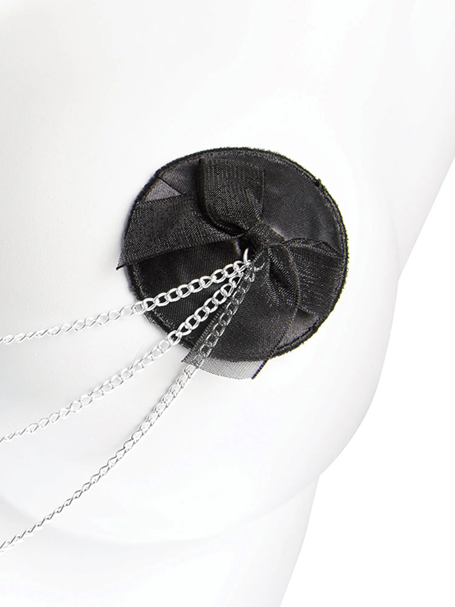 Satin Pasties with Bows and Chains - One Size