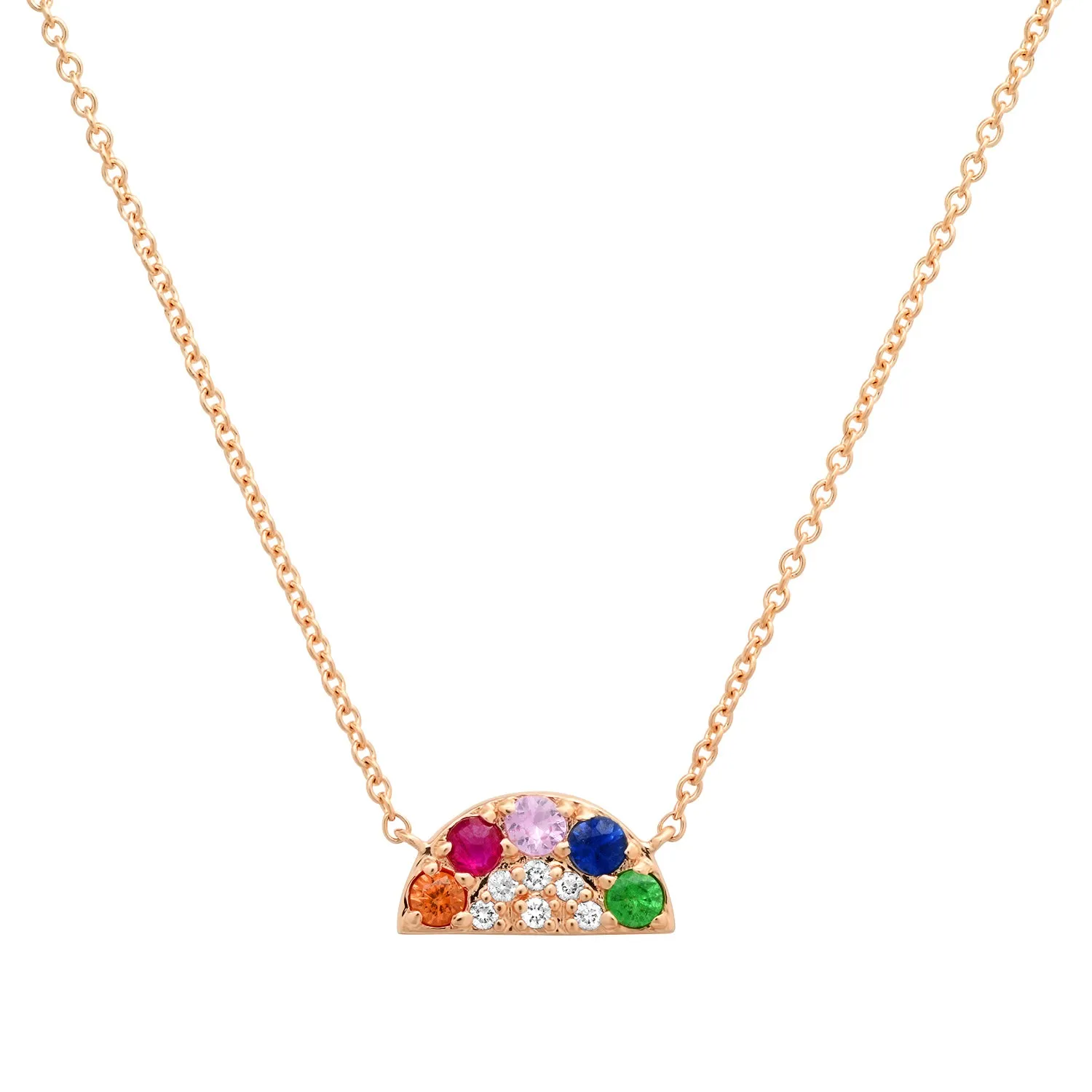 Semiprecious Delicate Rainbow Bright Necklace