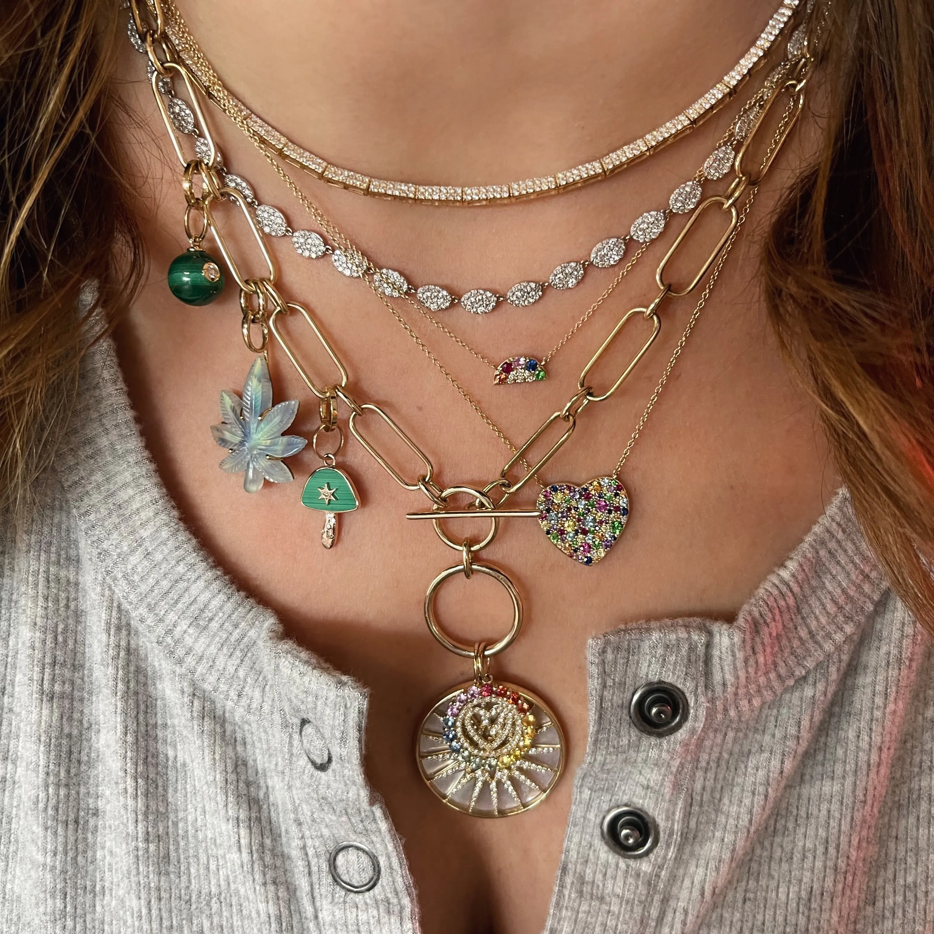 Semiprecious Delicate Rainbow Bright Necklace