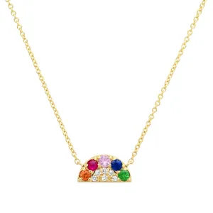 Semiprecious Delicate Rainbow Bright Necklace