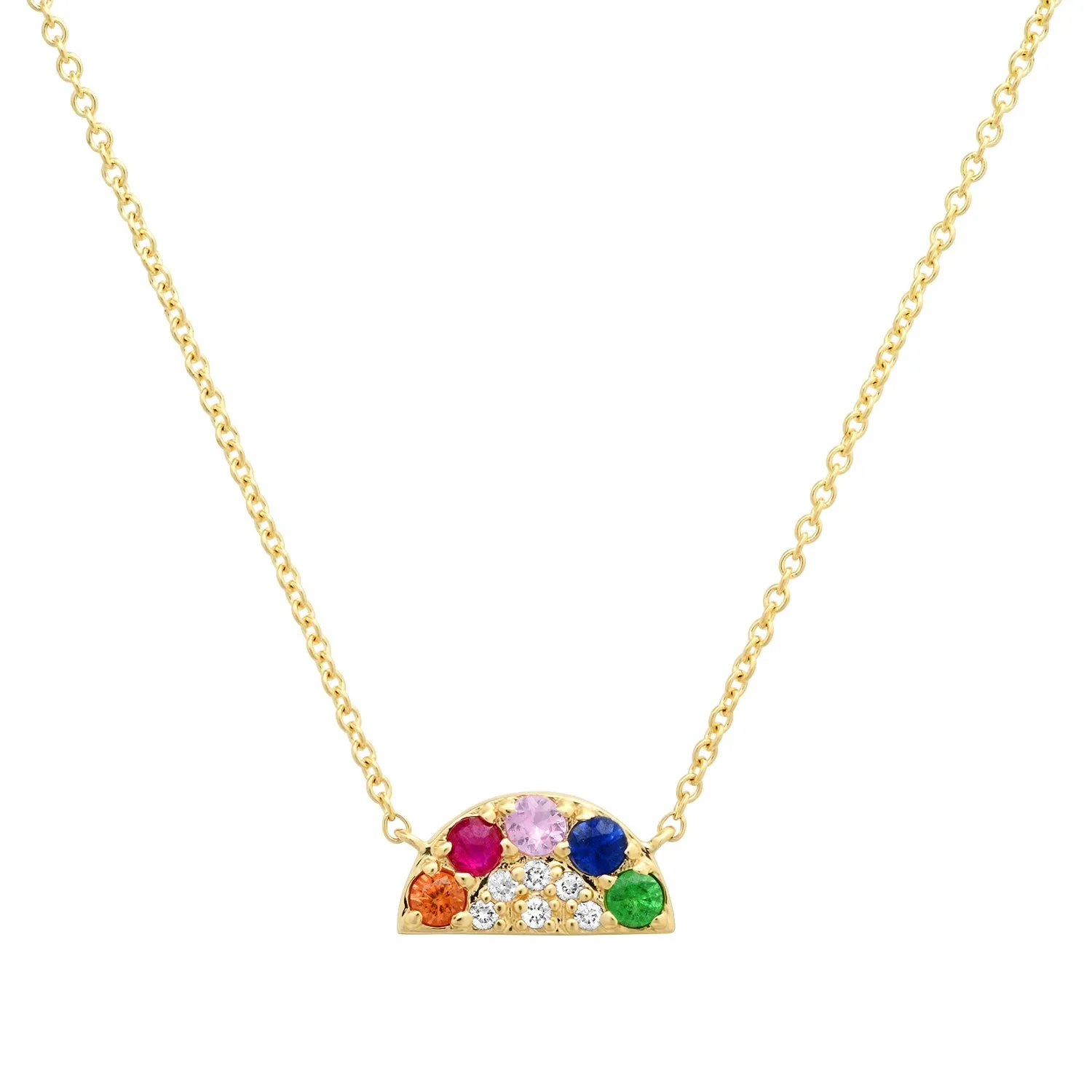 Semiprecious Delicate Rainbow Bright Necklace
