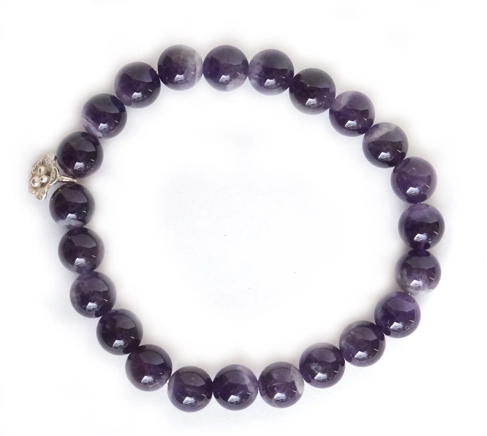Shining Lotus - Amethyst & Silver Bracelet
