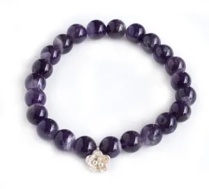 Shining Lotus - Amethyst & Silver Bracelet