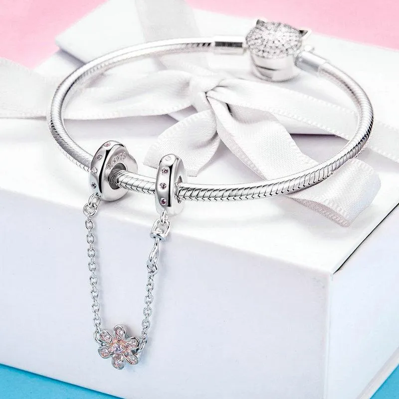 SHINING ZIRCON LOVE FLOWER BRACELETS CHAIN