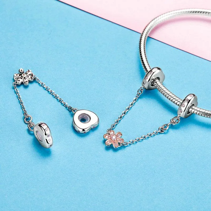 SHINING ZIRCON LOVE FLOWER BRACELETS CHAIN