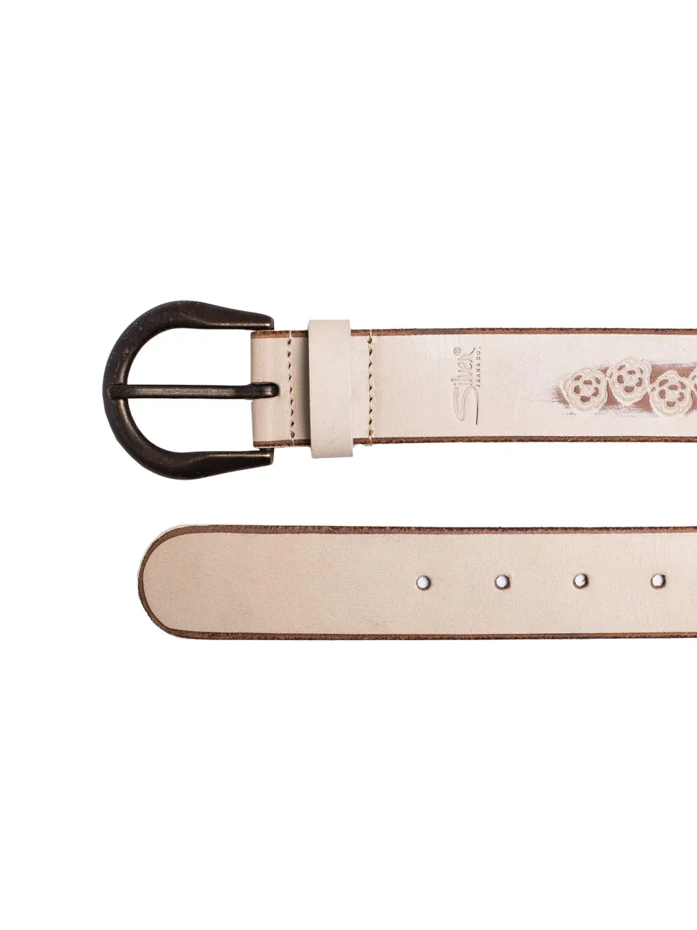 Silver Jeans Co. 38mm Genuine Leather Belt In White