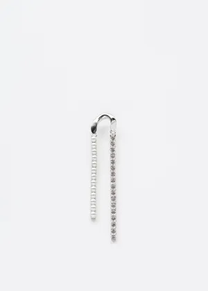 Silver Rhinestone Chains Earring - Single