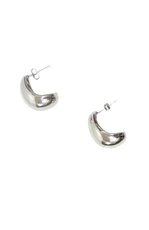Small Silver Puffy Earrings