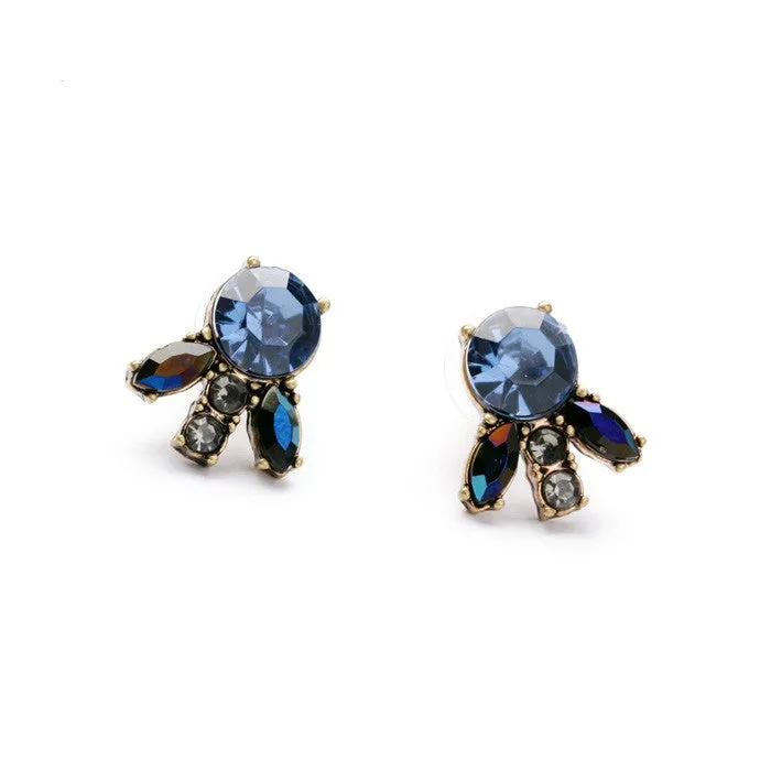 Statement Trendy Jewelry Elegant Resin Stone Flowers Antique Stud Earrings