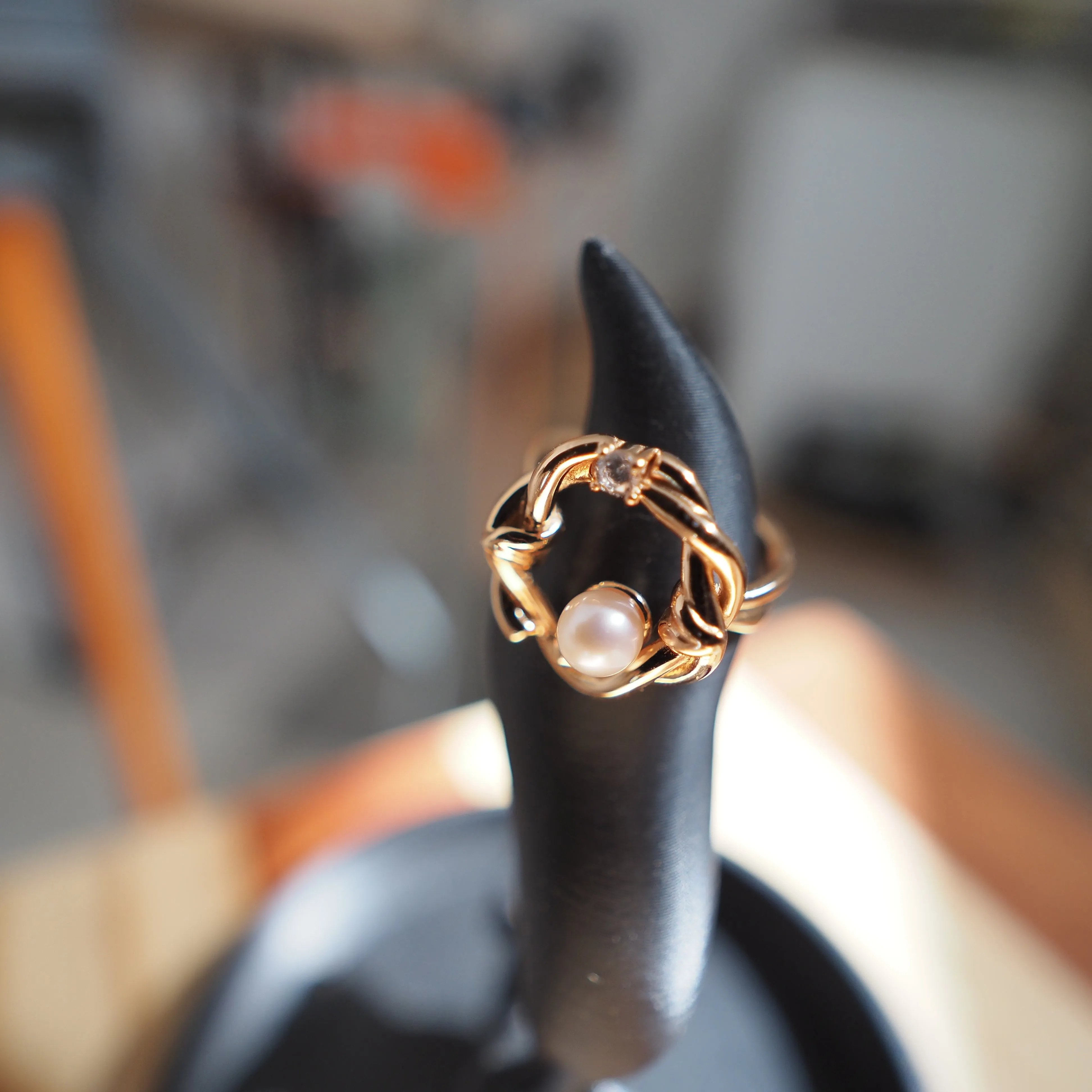 Sterling Silver Freshwater Pearl Ring, Gold Plated