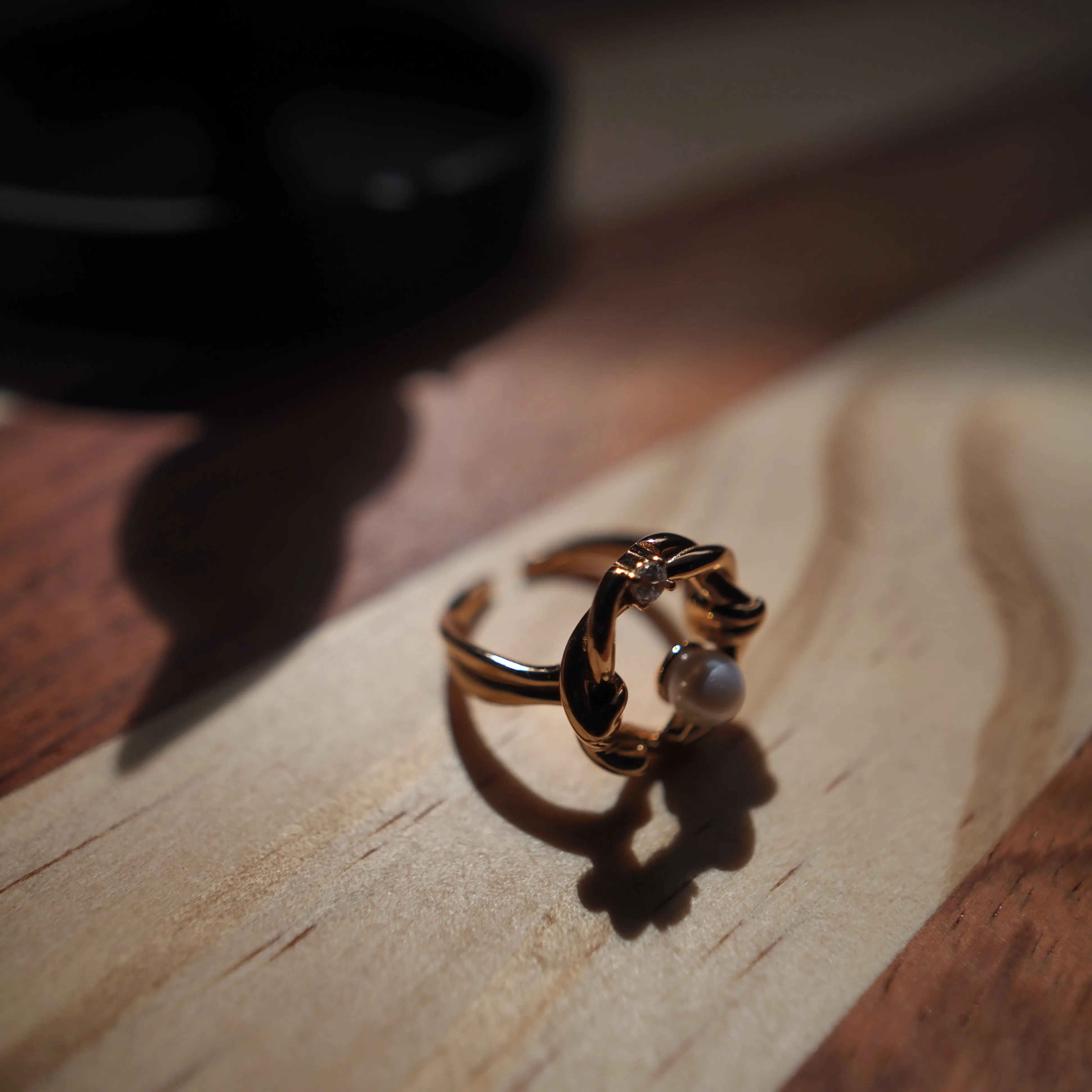 Sterling Silver Freshwater Pearl Ring, Gold Plated