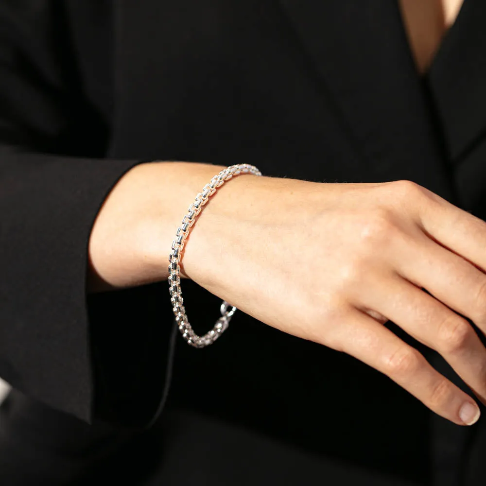 Sterling Silver Venetian Box Link Bracelet