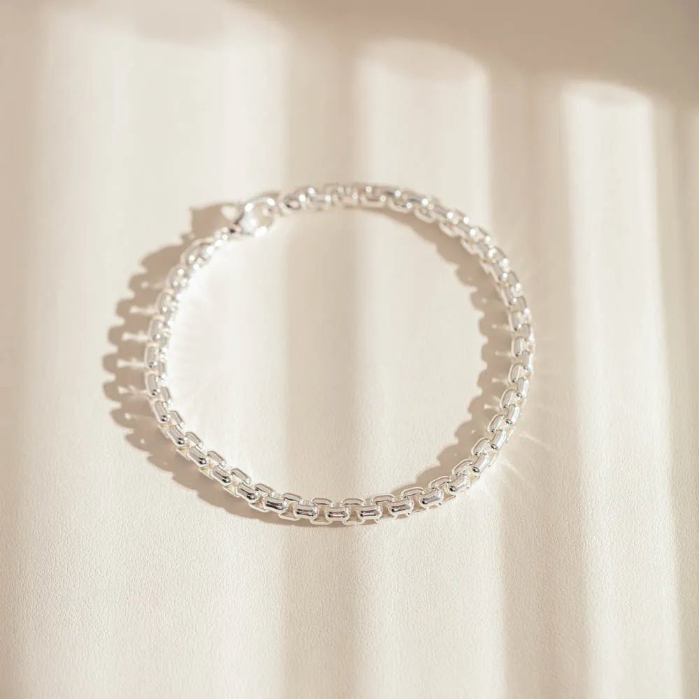 Sterling Silver Venetian Box Link Bracelet