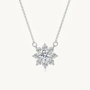 Sunflower Solitaire Moissanite Necklace 1 Carat