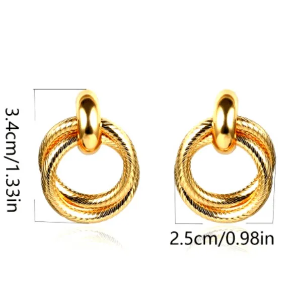 Swirl Textured Gold Hoop Earrings