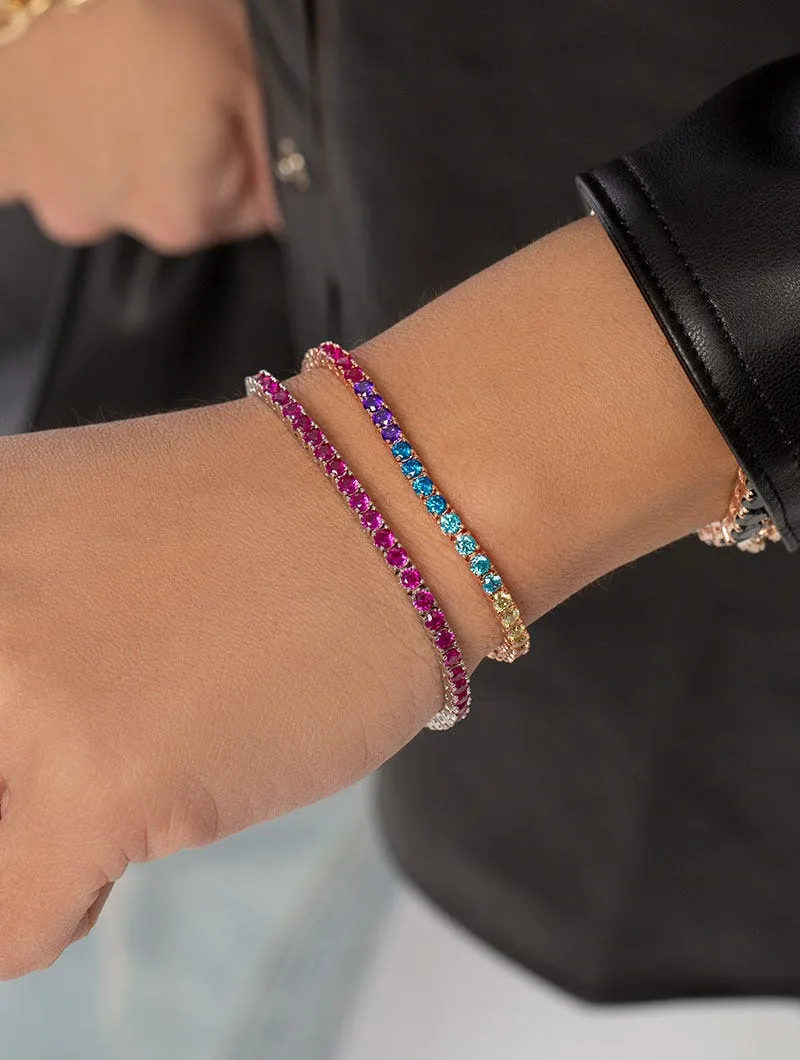 TENNIS BRACELET IN FUCHSIA