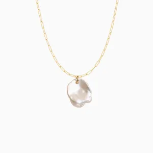 Thick Chain Natural Baroque Pearl Necklace