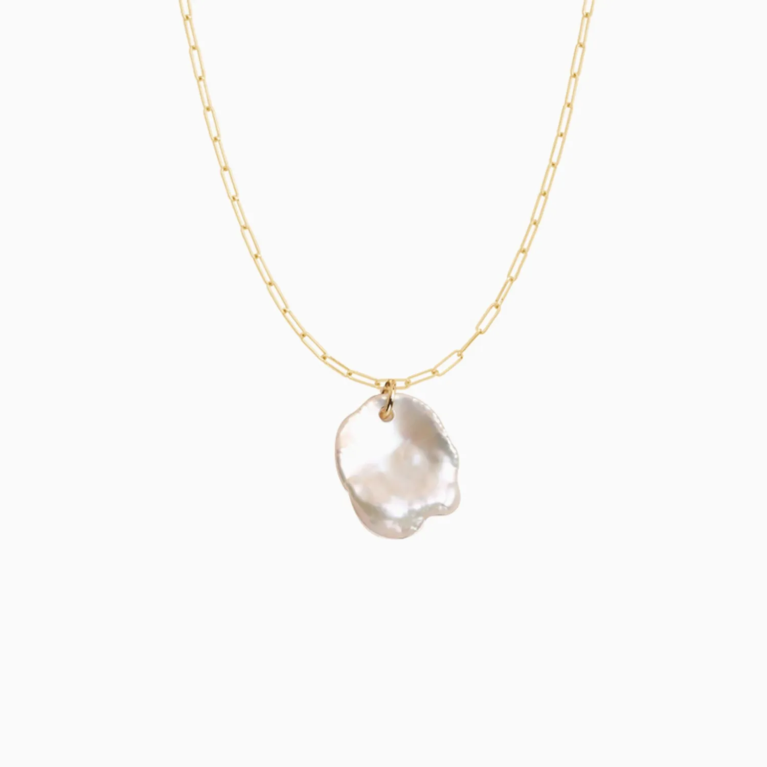 Thick Chain Natural Baroque Pearl Necklace