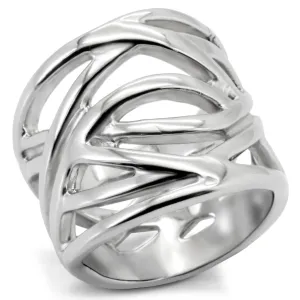 TK144 - Stainless Steel Ring High polished (no plating) Women No Stone No Stone