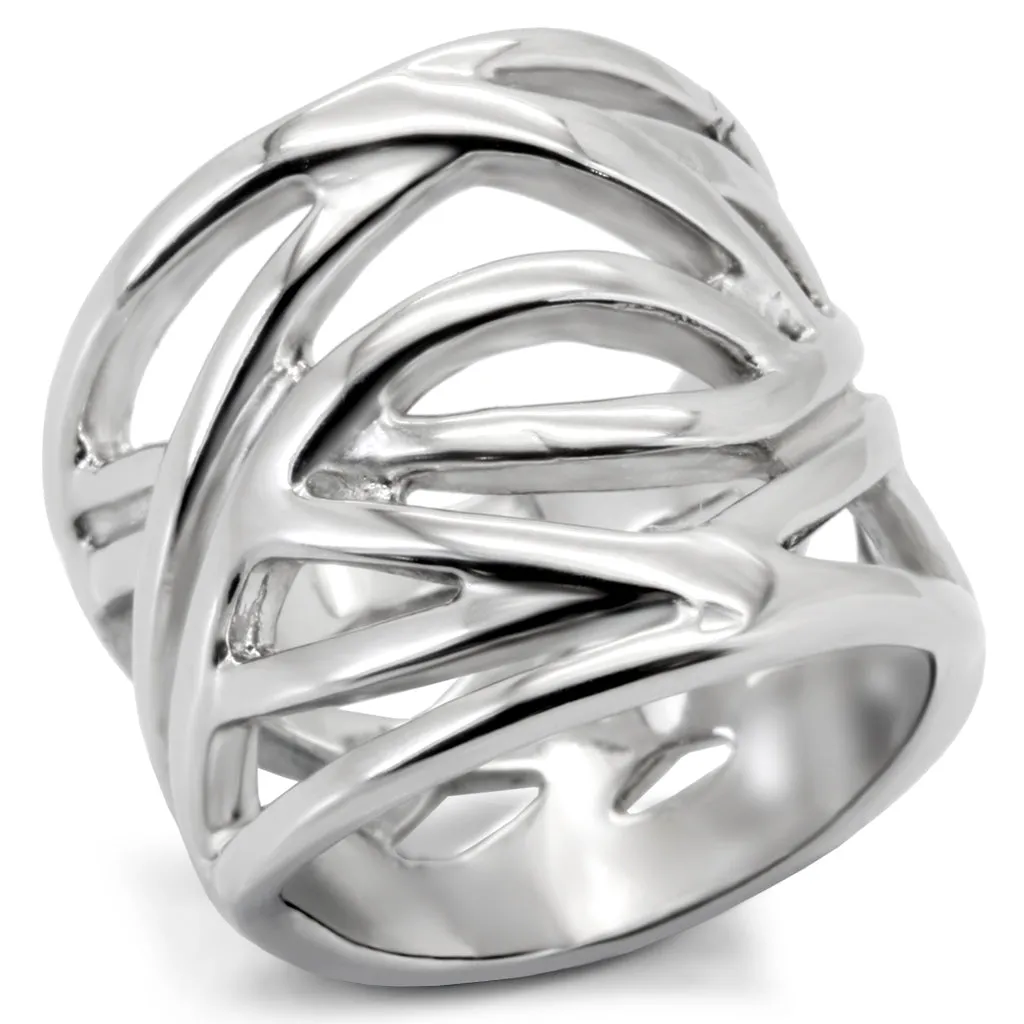 TK144 - Stainless Steel Ring High polished (no plating) Women No Stone No Stone