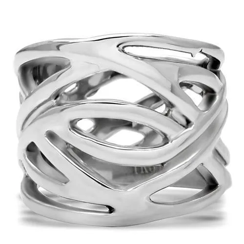 TK144 - Stainless Steel Ring High polished (no plating) Women No Stone No Stone