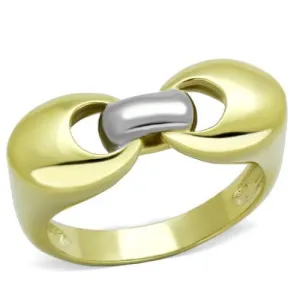 TK1915 - Stainless Steel Ring Two-Tone IP Gold (Ion Plating) Women No Stone No Stone
