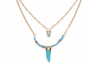 Turquoise Pendant Layer Necklace