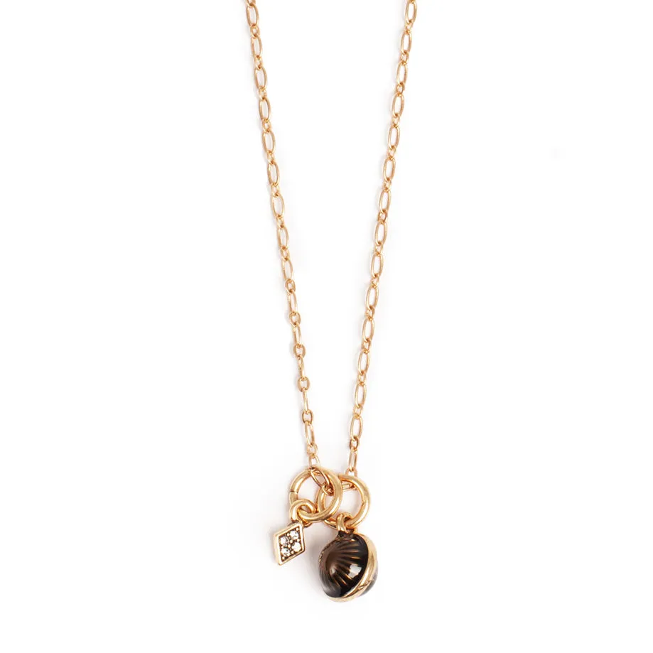 Vintage Enamel Necklace - Black