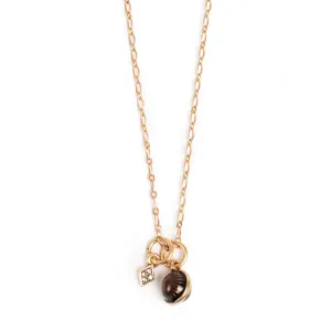 Vintage Enamel Necklace - Black