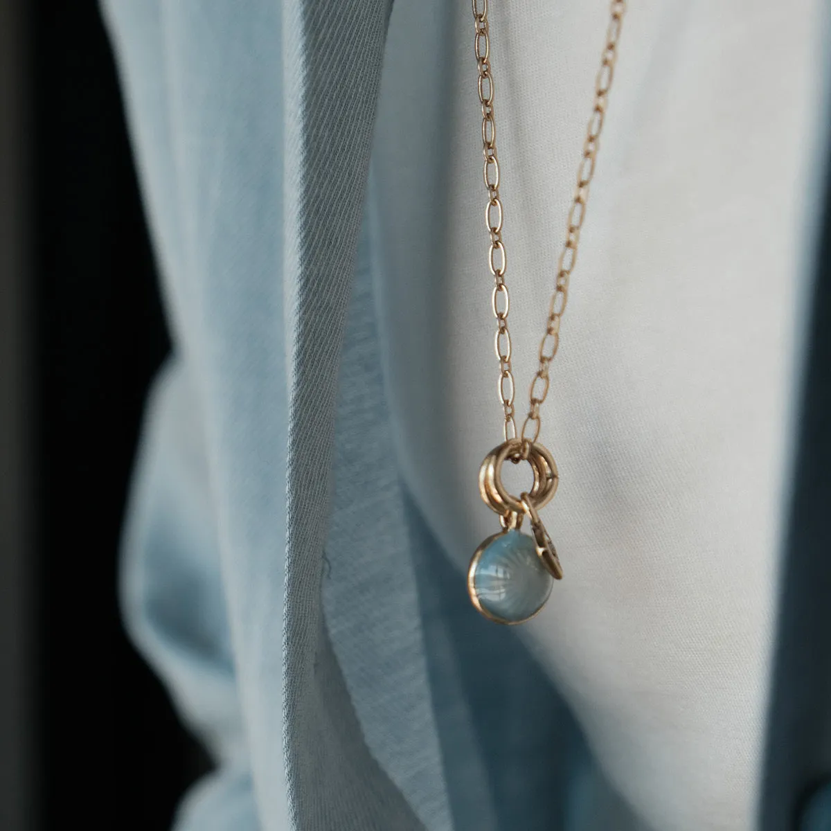 Vintage Enamel Necklace - Pendants Blue
