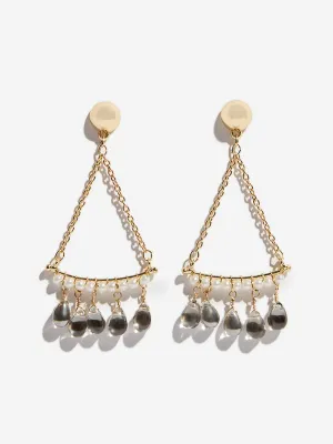 Westside Accessories Gold Gemstones Chain Dangler Earrings