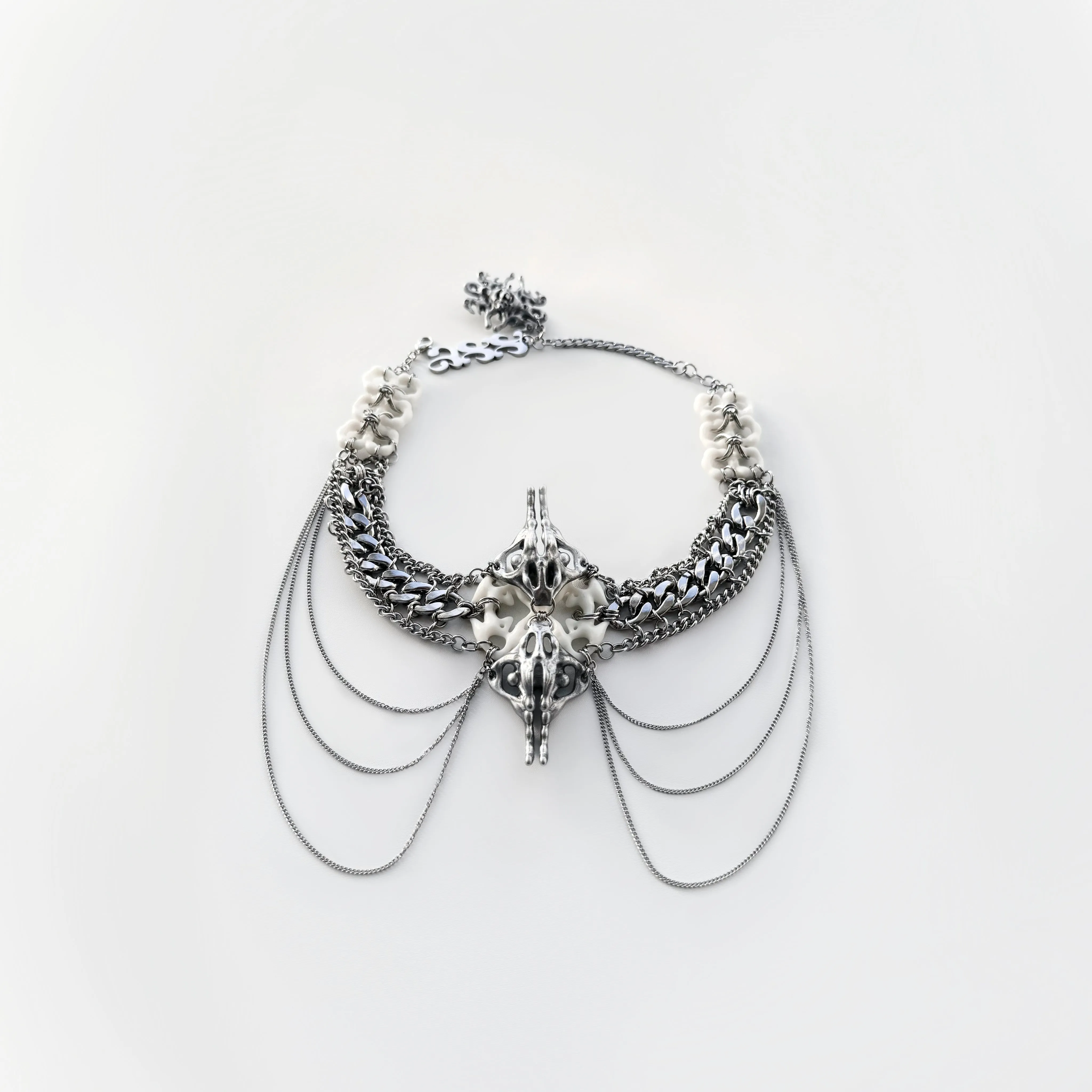 White Pelvis Bone Chains Necklace