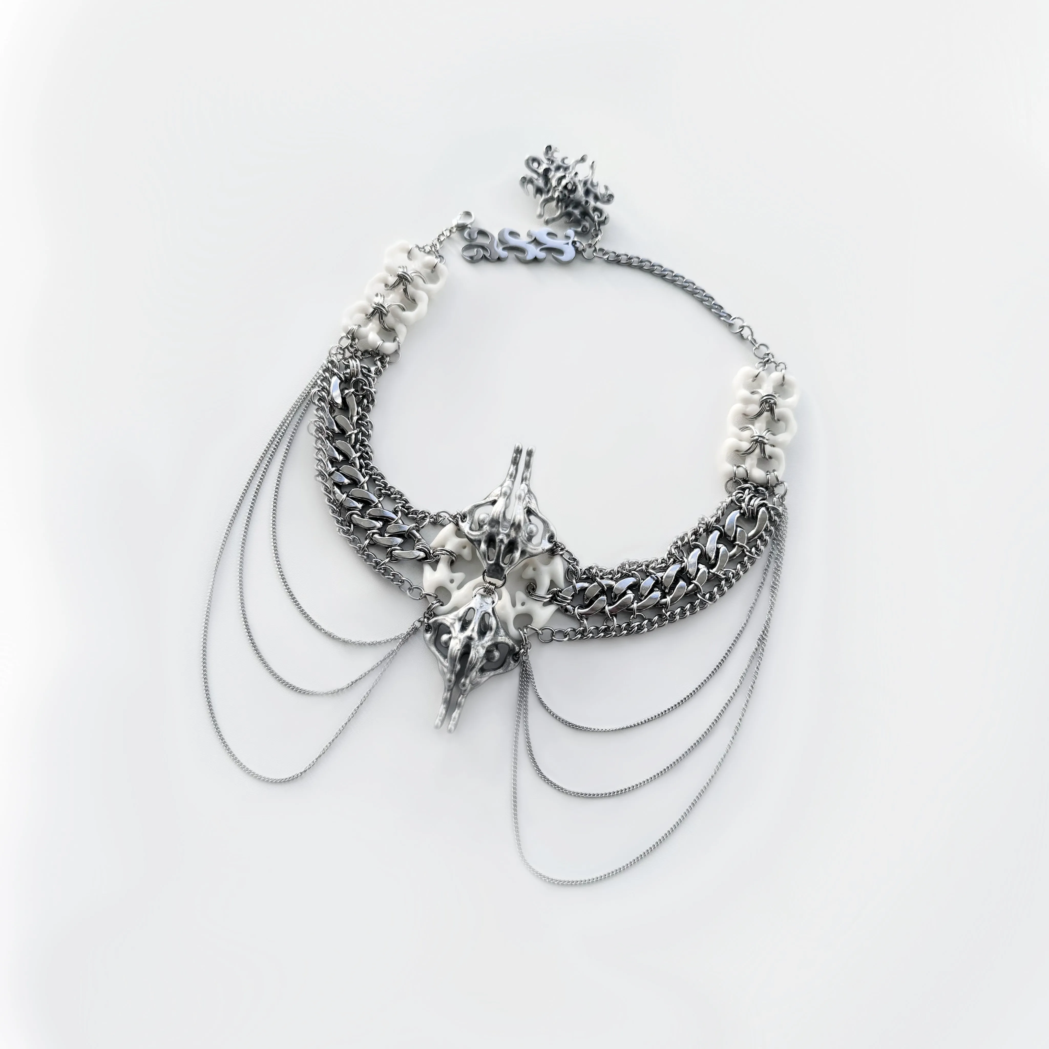 White Pelvis Bone Chains Necklace