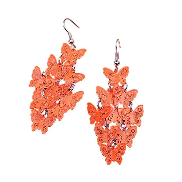 Wholesale Fashionable Temperament Butterfly Colorful Small Nine Pieces of Earrings