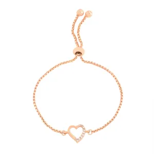 Yellow Chimes Bracelet for Women & Girls Fashion Rosegold Pearl Bracelets for Women | RoseGold Plated Heart Shaped Chain Bracelet | Birthday Gift For Girls & Women Anniversary Gift for Wife