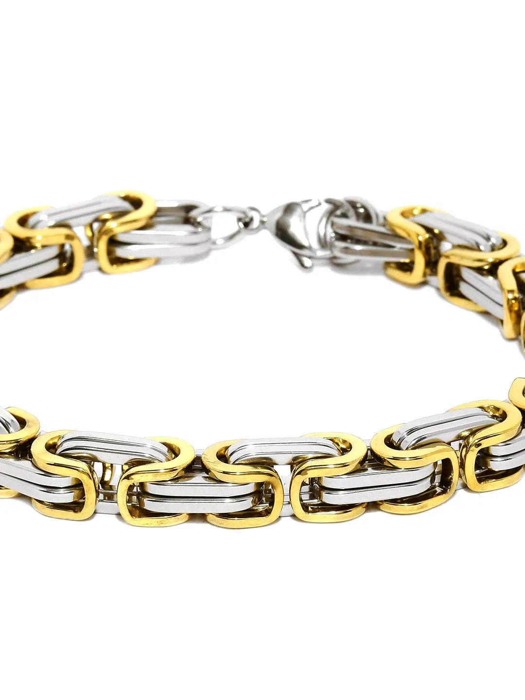 Yellow Chimes Bracelets for Men and Boys Fashion Gold Bracelet for Men | Stainless Steel Silver Chain Bracelet for Men | Birthday Gift for Men and Boys Anniversary Gift for Husband