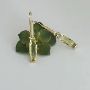 Yellow Citrin Gold drop earrings