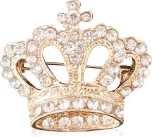YUNXI King Queen Royal Crown Brooch For Women Men Fashion Gold Silver Rhinestones Crystal Brooches Pin Wedding Party Banquet Birthday