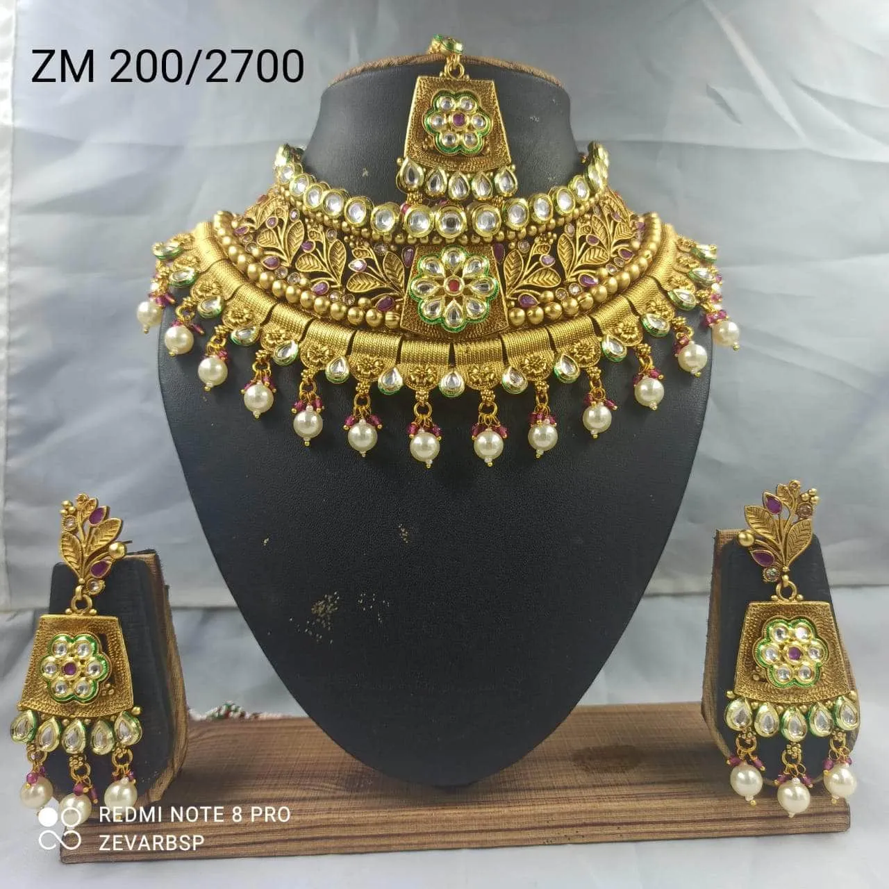 ZEVAR I Gold Plated Choker Necklace Set For Women/Girls