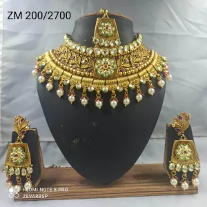 ZEVAR I Gold Plated Choker Necklace Set For Women/Girls